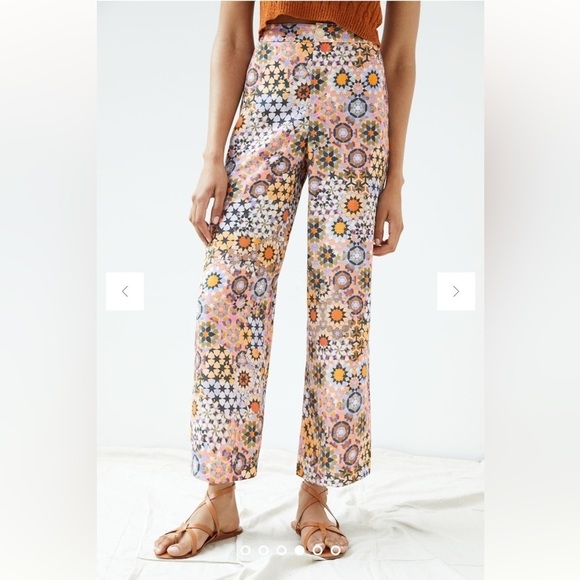 Anthropologie Geometric Straight Pants, Size 0 - Picture 1 of 12